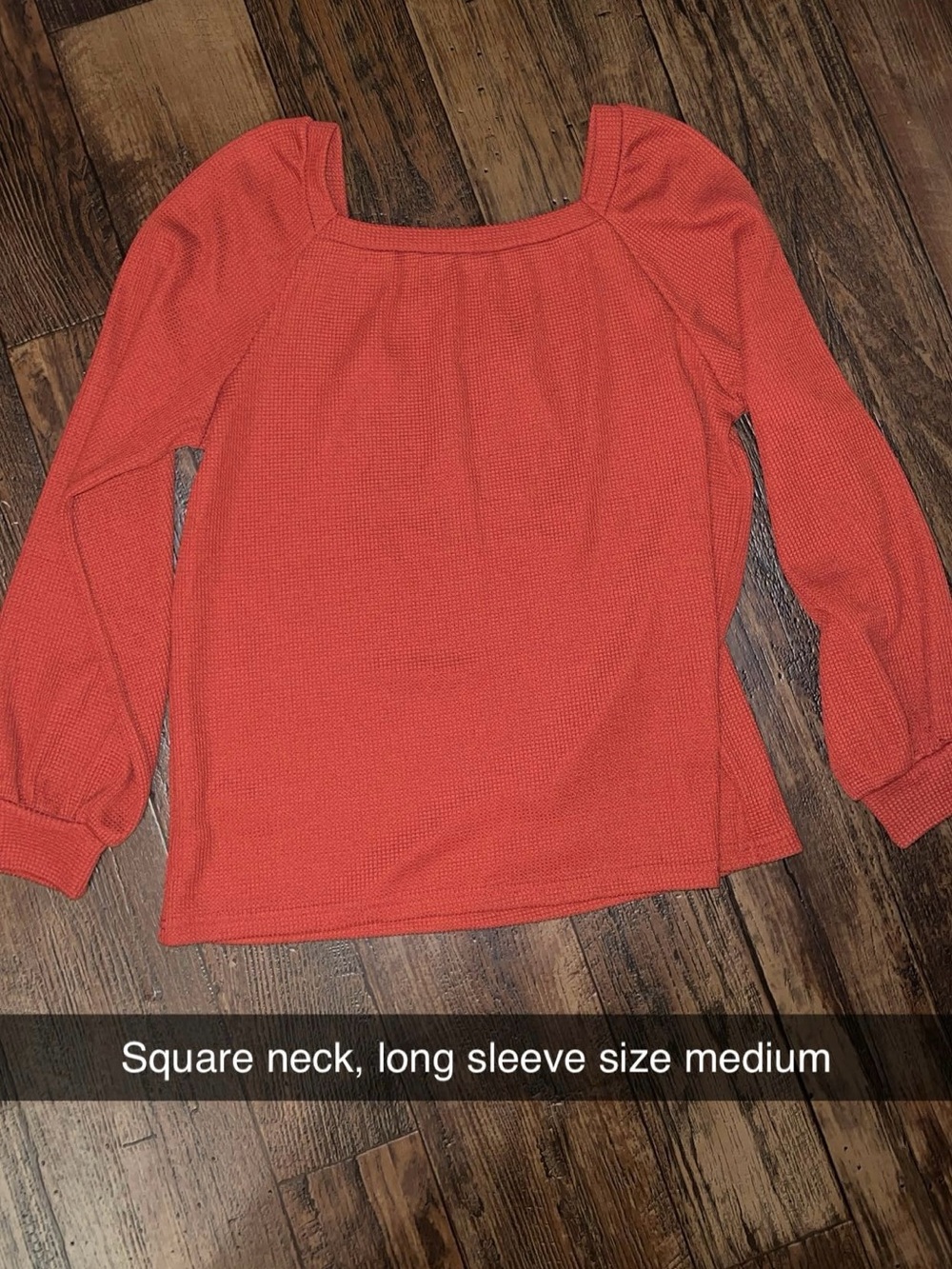 Women’s Square Neck Long Sleeve Top - Coral
